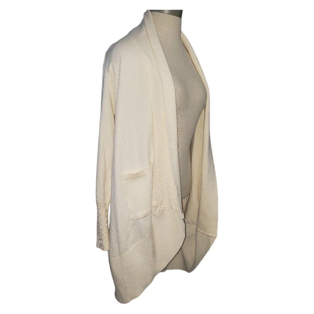 Designer CT1664 Ladies Ivory Open Cardigan with Pockets XXL Size XXL / US 16-18 / IT 52-54 - 2 Thumbnail