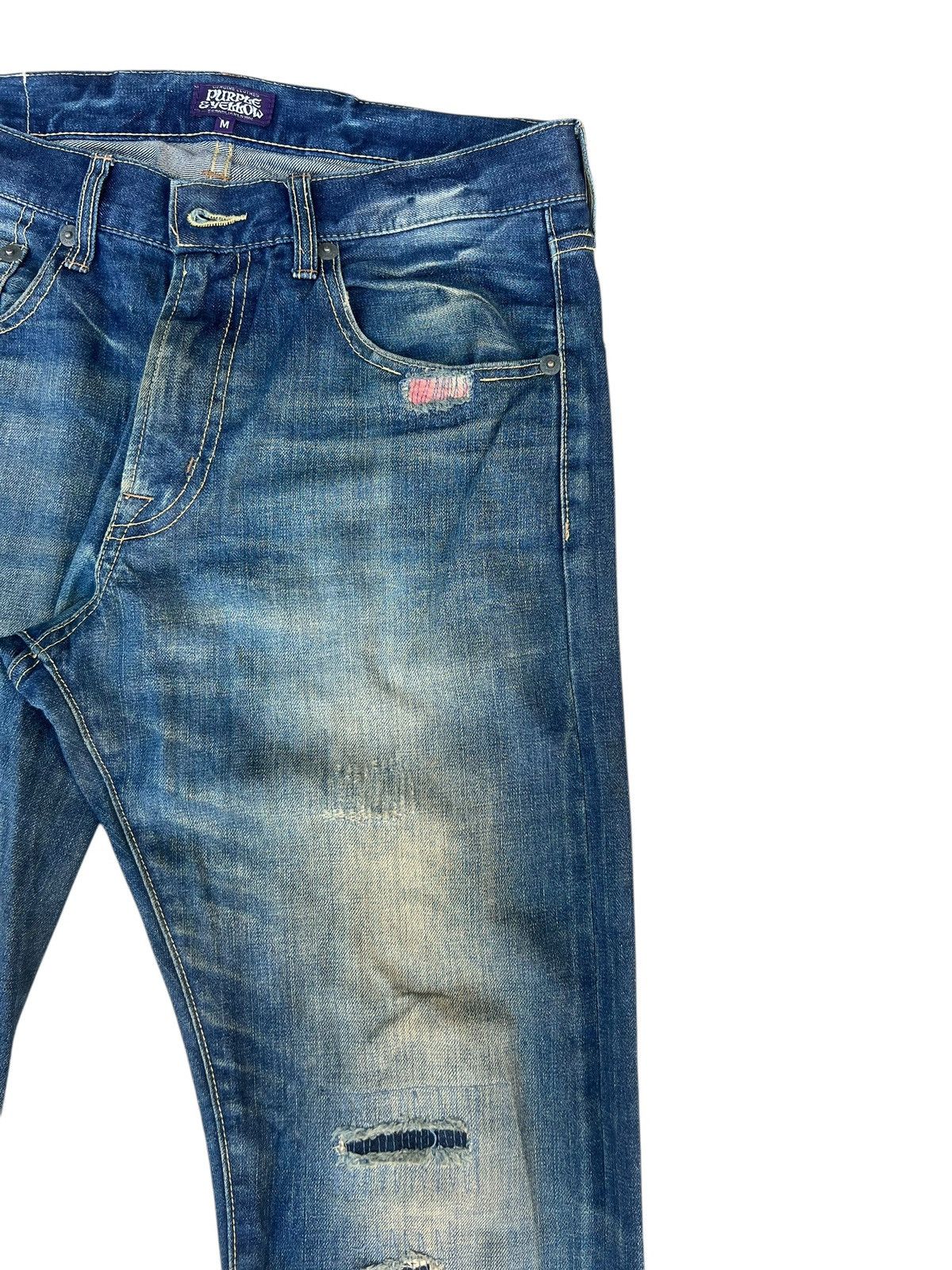 Le Grande Bleu (L.G.B.) Purple&Yellow Japan Dirty Mud Denim Straight Jeans Size US 32 / EU 48 - 9 Thumbnail