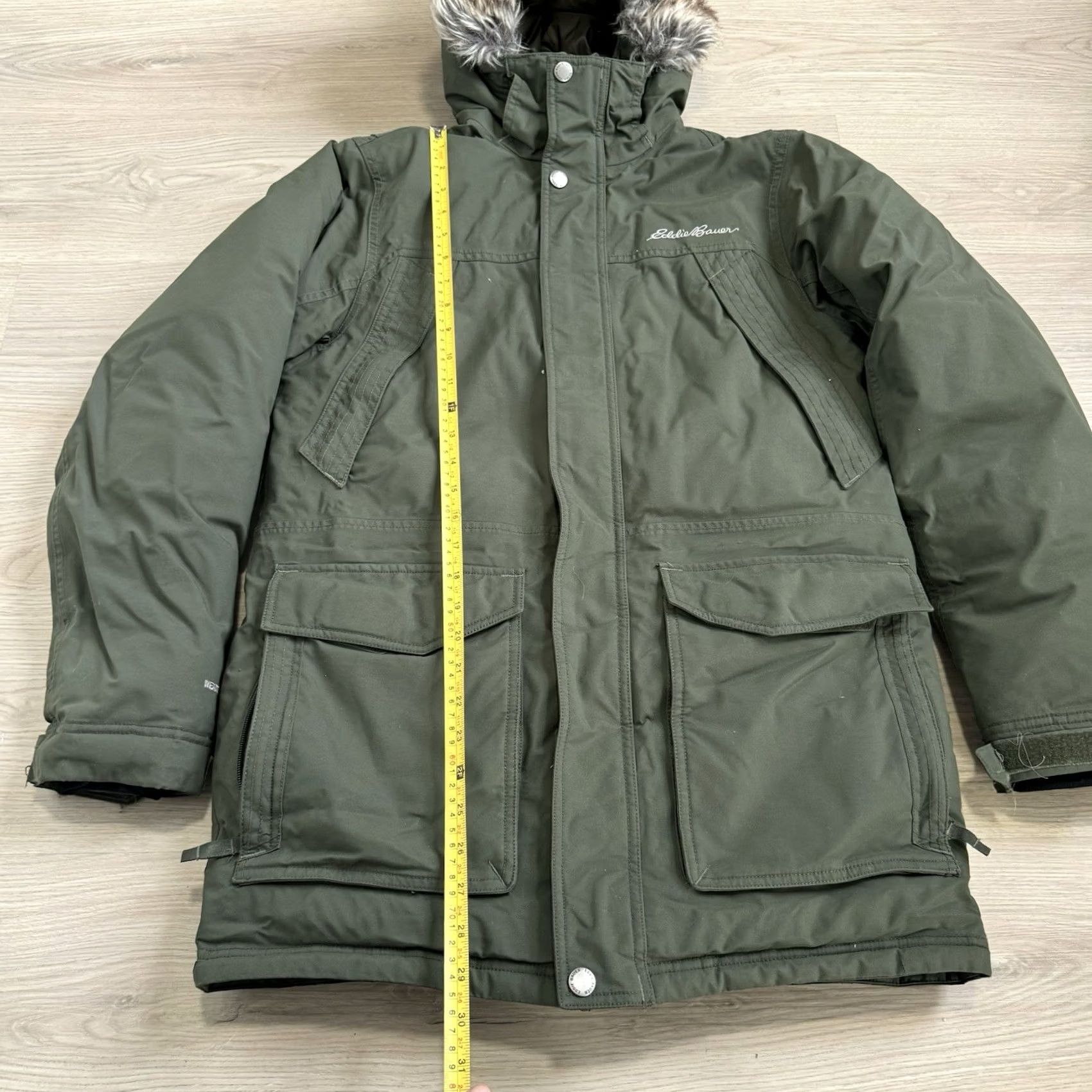Eddie Bauer Eddie Bauer Parka Men Superior Down Weatheredge Hooded Snap Zipper Green S Parka Size S XS? Size US S / EU 44-46 / 1 - 5 Thumbnail