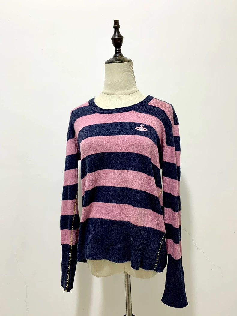 Vivienne Westwood Vivienne Westwood size3 Pink striped knit sweater Size M / US 6-8 / IT 42-44 - 1 Thumbnail