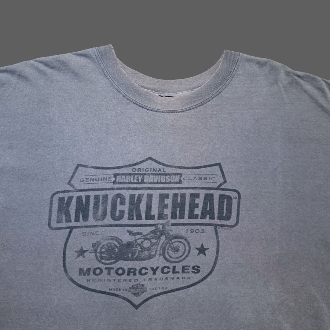 Harley Davidson Harley Davidson Knucklehead Faded Gray Distressed Size XXL Size US XXL / EU 58 / 5 - 4 Thumbnail