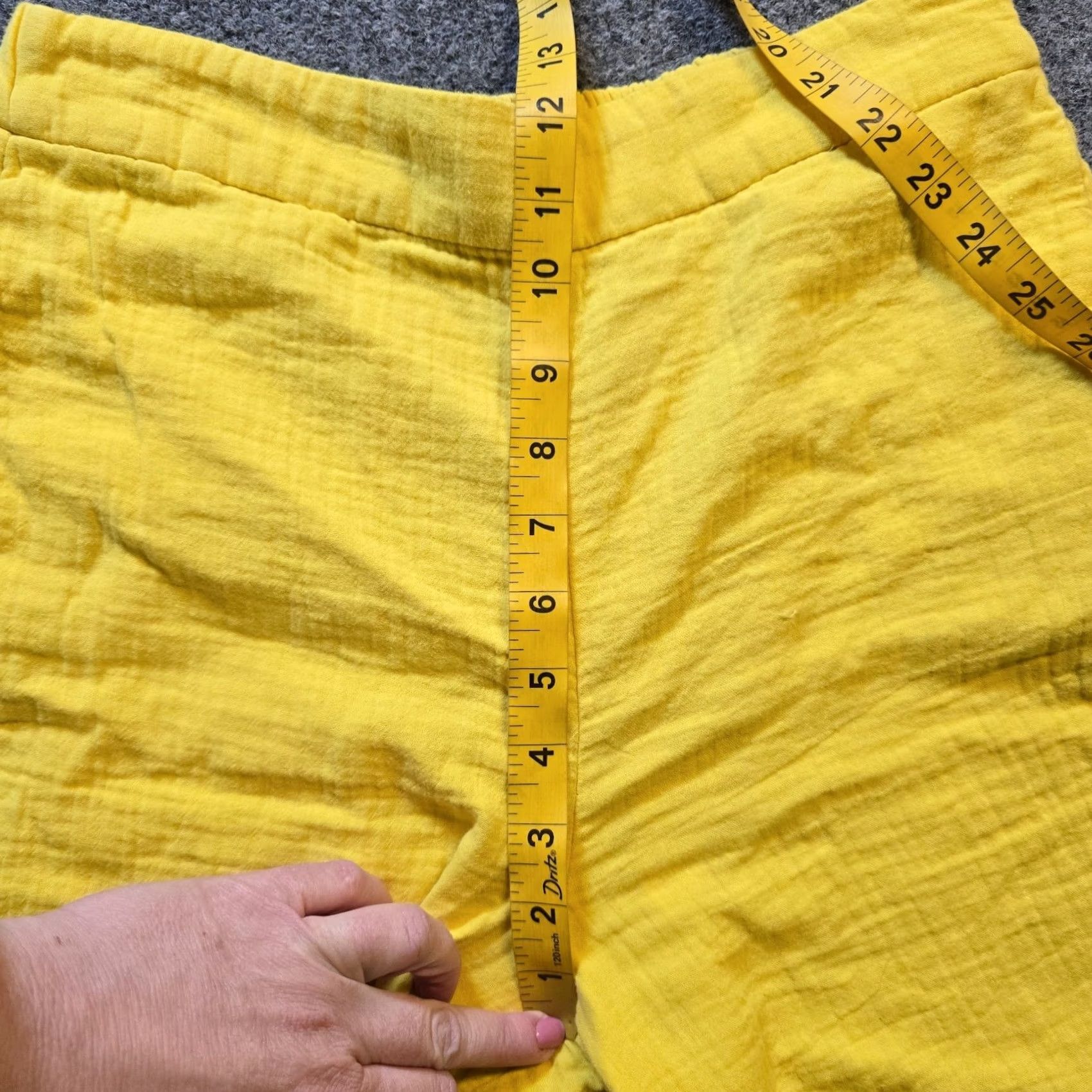 Boden Boden Pants Womens Size 4 Yellow Wide-Leg Cropped Gauze Textured Casual Capsule Pants Size 27" / US 4 / IT 40 - 7 Thumbnail