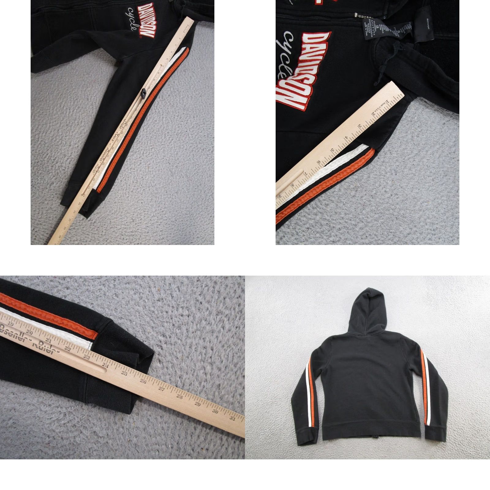 Harley Davidson Harley-Davidson Womens Full Zip Up Embroidered Hoodie Sweatshirt M Black Hooded Biker Shirt Size M / US 6-8 / IT 42-44 - 8 Thumbnail