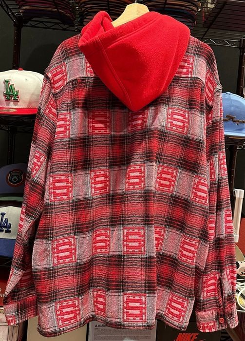 Supreme hooded discount shadow plaid shirt