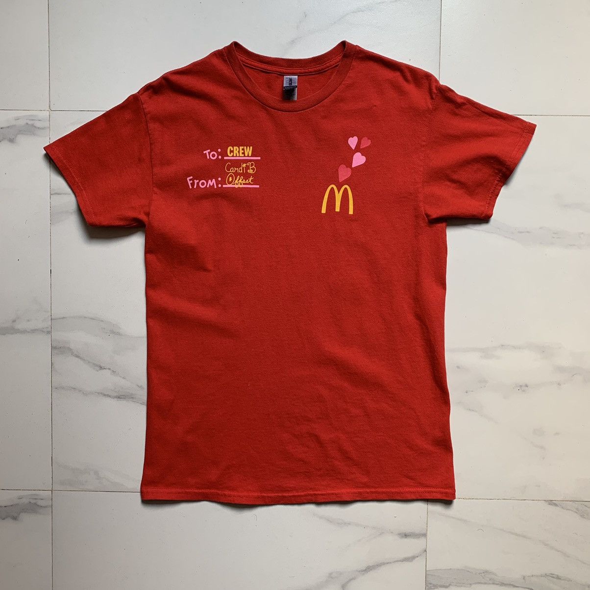Designer × Rap Tees 2023 McDonalds Cardi B Offset Crew T-Shirt Size US M / EU 48-50 / 2 - 2 Thumbnail