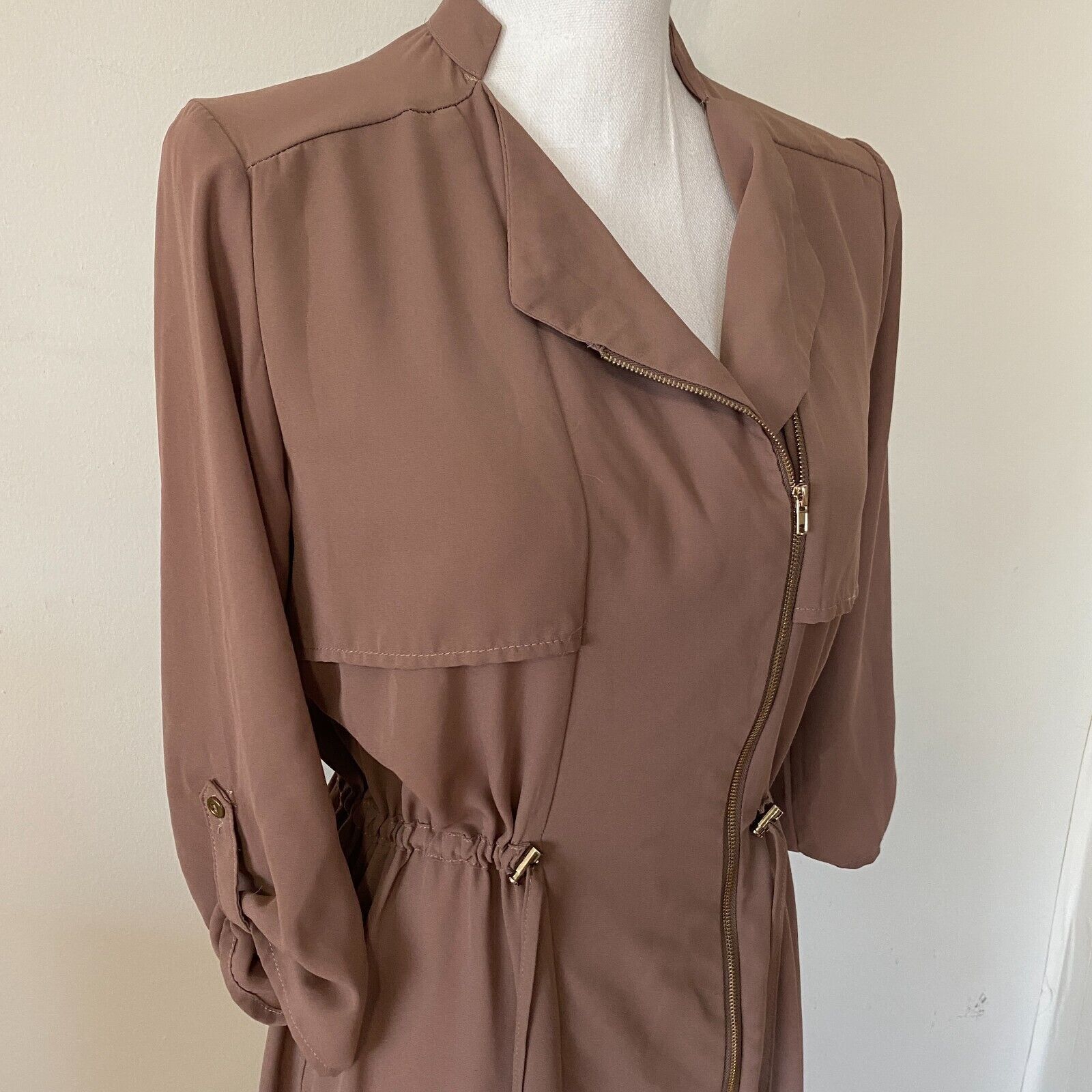 Other Spoon Utility Cinch Waist Tab Sleeve Shirtdress Front Zip S Size S / US 4 / IT 40 - 3 Thumbnail