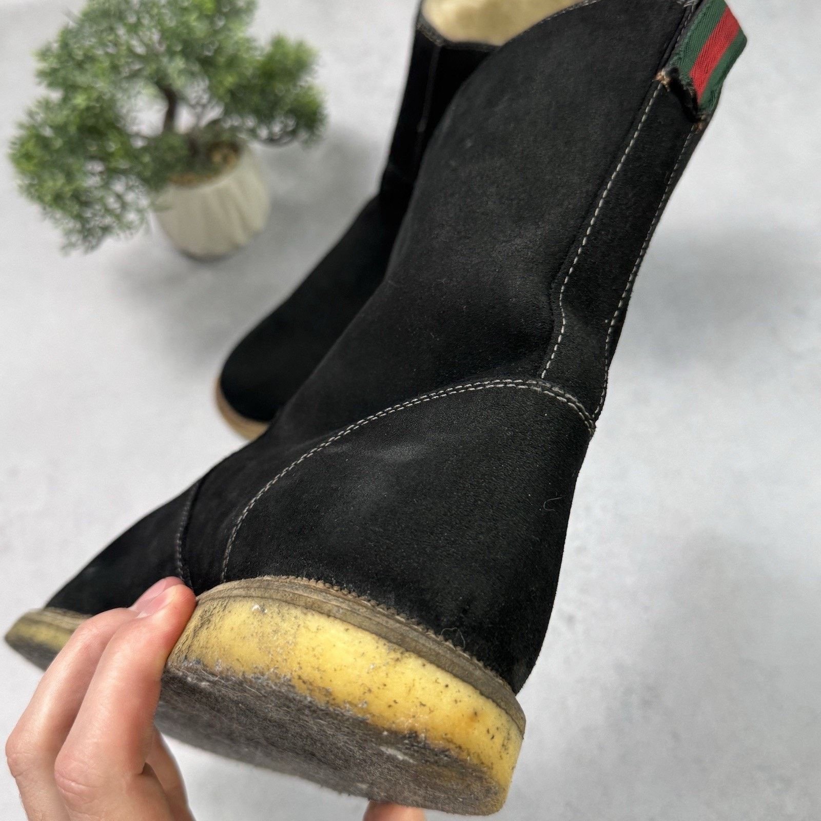 Gucci Gucci Men High Suede Fur Boot Winter Black Size US 9 Size US 9 / EU 42 - 13 Thumbnail