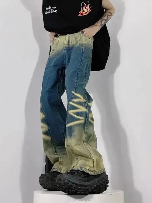 Japanese Brand × Jean Cross Ribbon Jeans Men's Baggy Size US 30 / EU 46 - 2 Thumbnail
