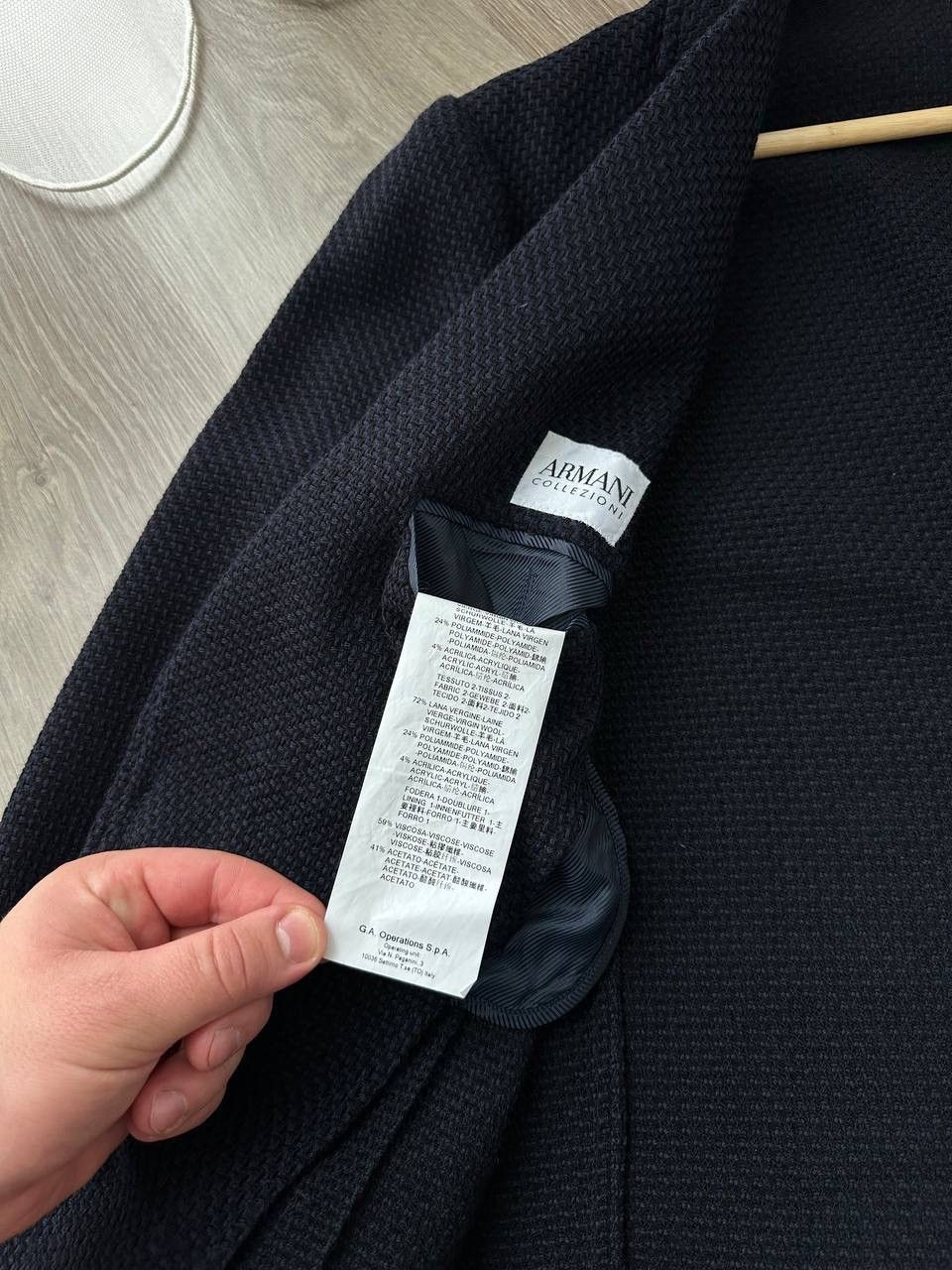 Armani Collezioni × Vintage Vintage Armani Collezioni Blue Jacquard Blazer Jacket Size 52R - 15 Thumbnail