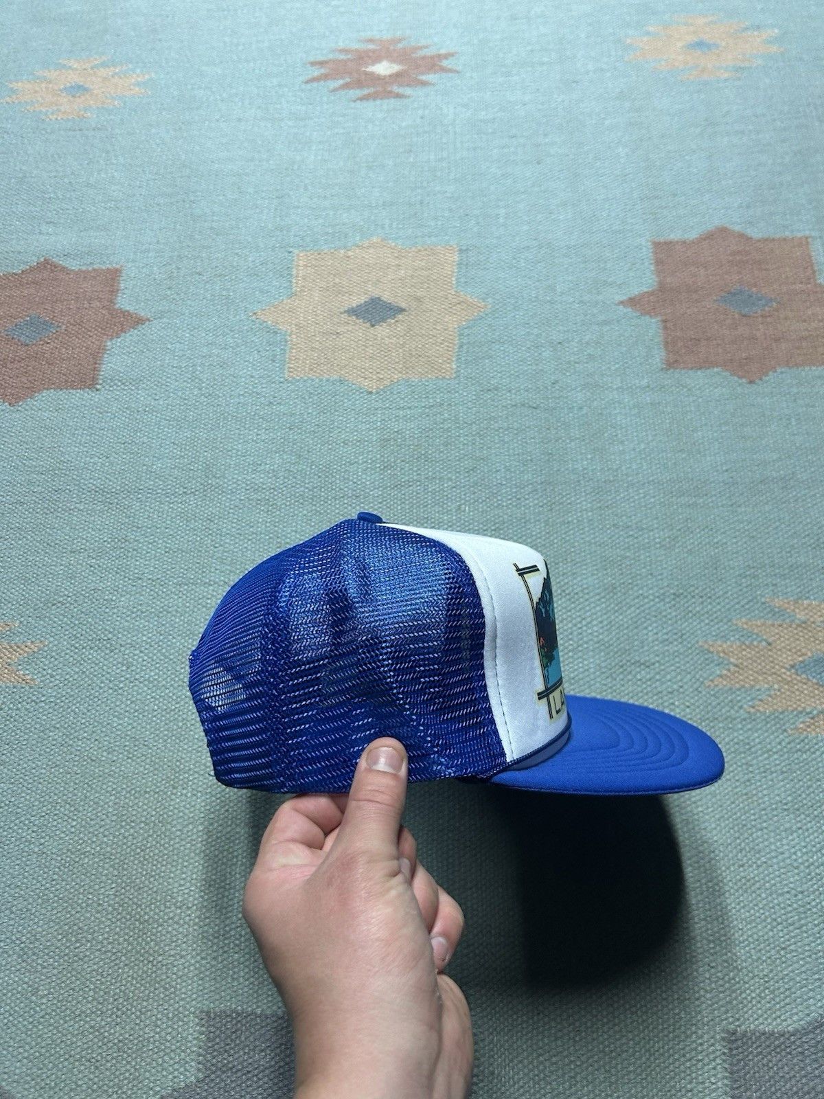 Vintage Vtg trucker hat Lake Tahoe California Sun mountains NOS blue Size ONE SIZE - 8 Thumbnail