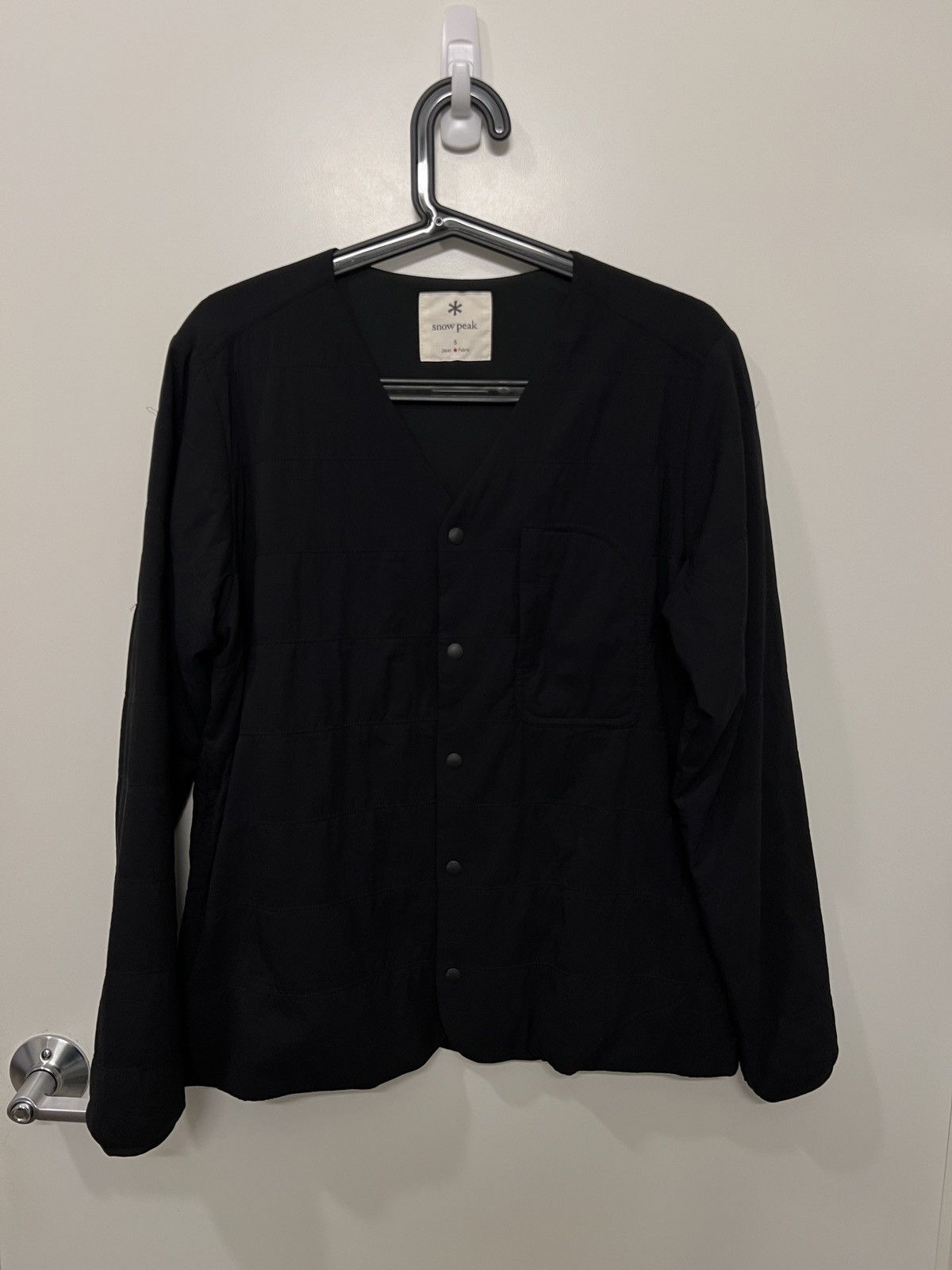 image of Snow Peak Cardigan Style Light Jacket in Black, Men's (Size Small)