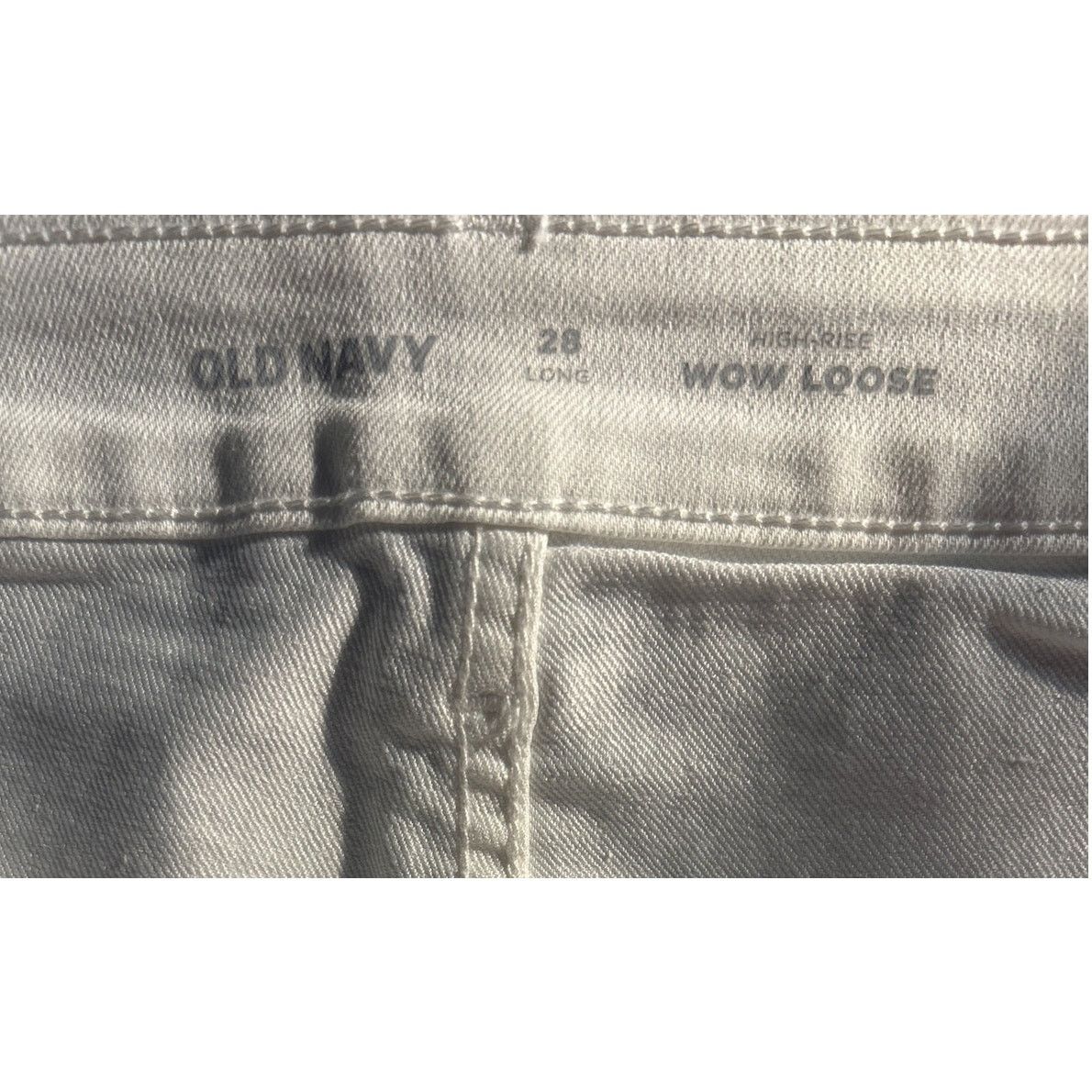 Old Navy Old Navy Womens White High Rise WOW Loose Jeans 28 Long Size 28" / US 6 / IT 42 - 5 Thumbnail