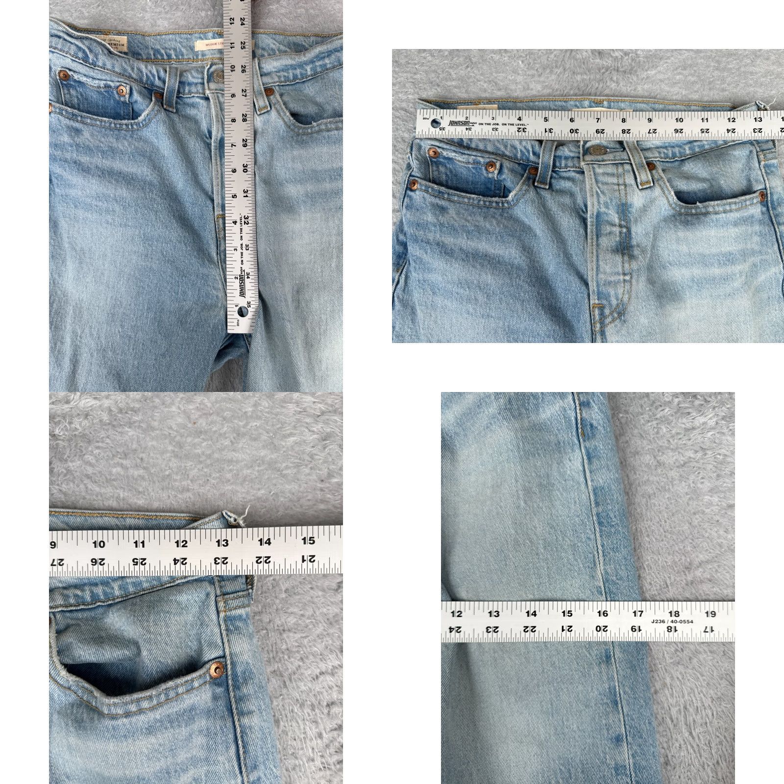 Levi's Levis Premium Jeans Women 27 Blue Denim Big E Wedgie Straight Distressed 27x27 Jeans Women Size 27" / US 4 / IT 40 - 9 Thumbnail