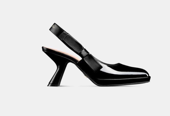 Dior o1w1db11224 Sweet-D Slingback Pumps in Black Size US 7 / IT 37 - 1 Thumbnail