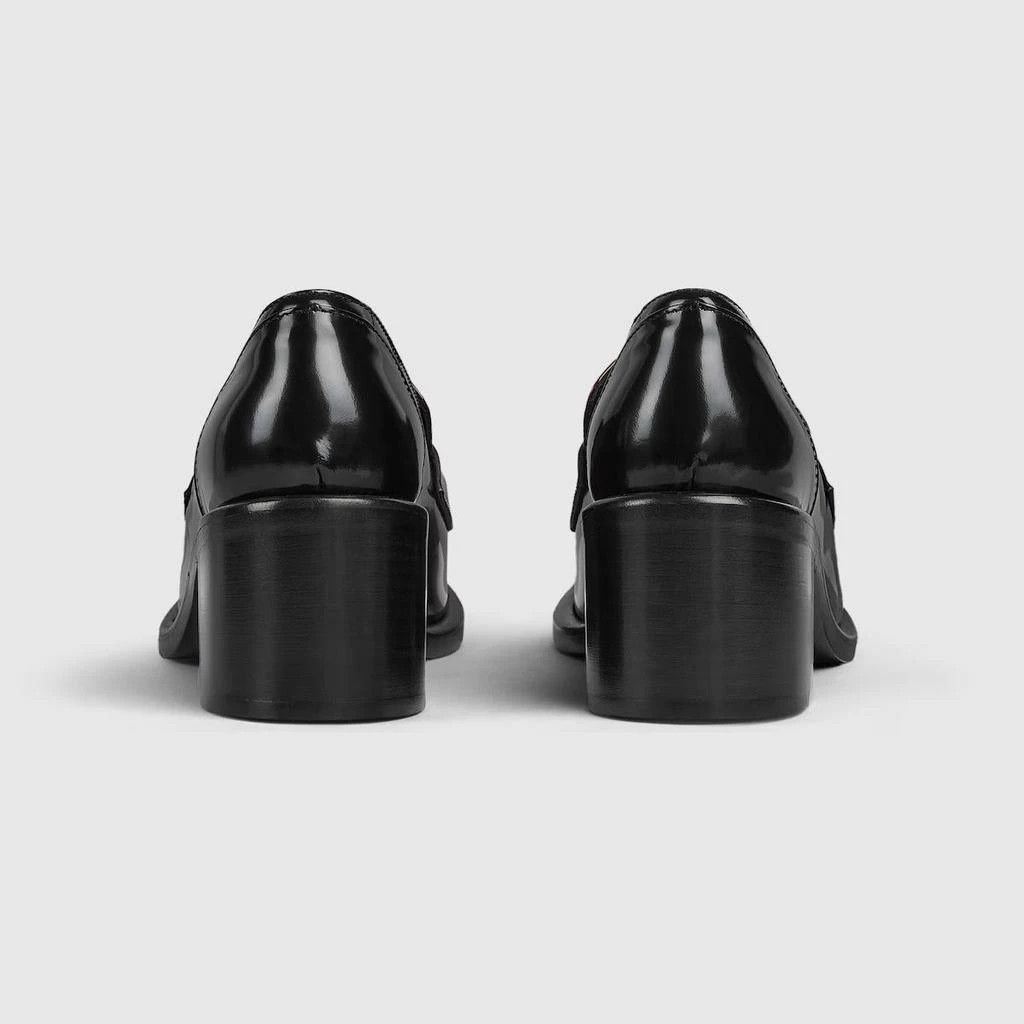 Gucci o1loc1c0326 835820 Women's Heeled Loafers Horsebit Black Size US 5 / IT 35 - 3 Thumbnail