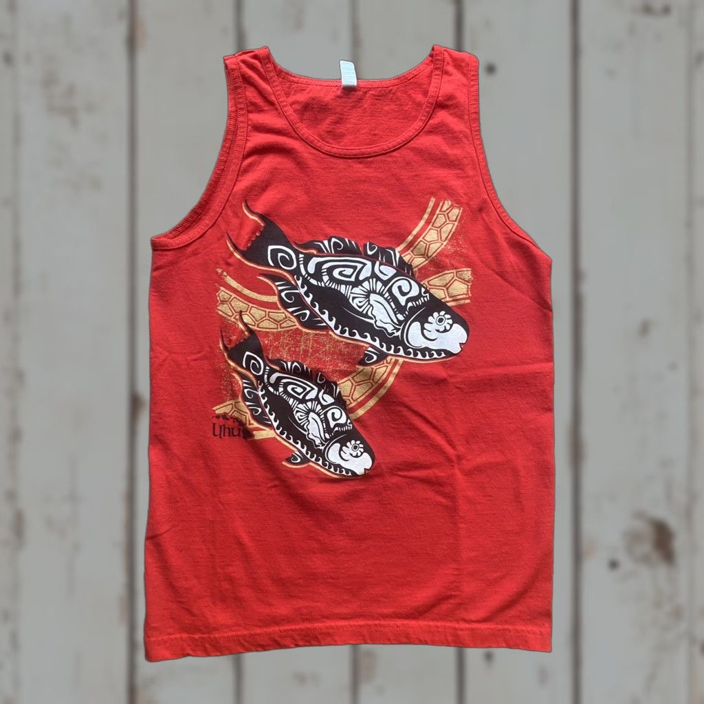 Vintage VINTAGE Small Hawaii Uhu Fish Red Tank Top T-Shirt S Mens Alstyle Cotton Round Neck Hawaii Fish Solid Size US S / EU 44-46 / 1 - 1 Thumbnail
