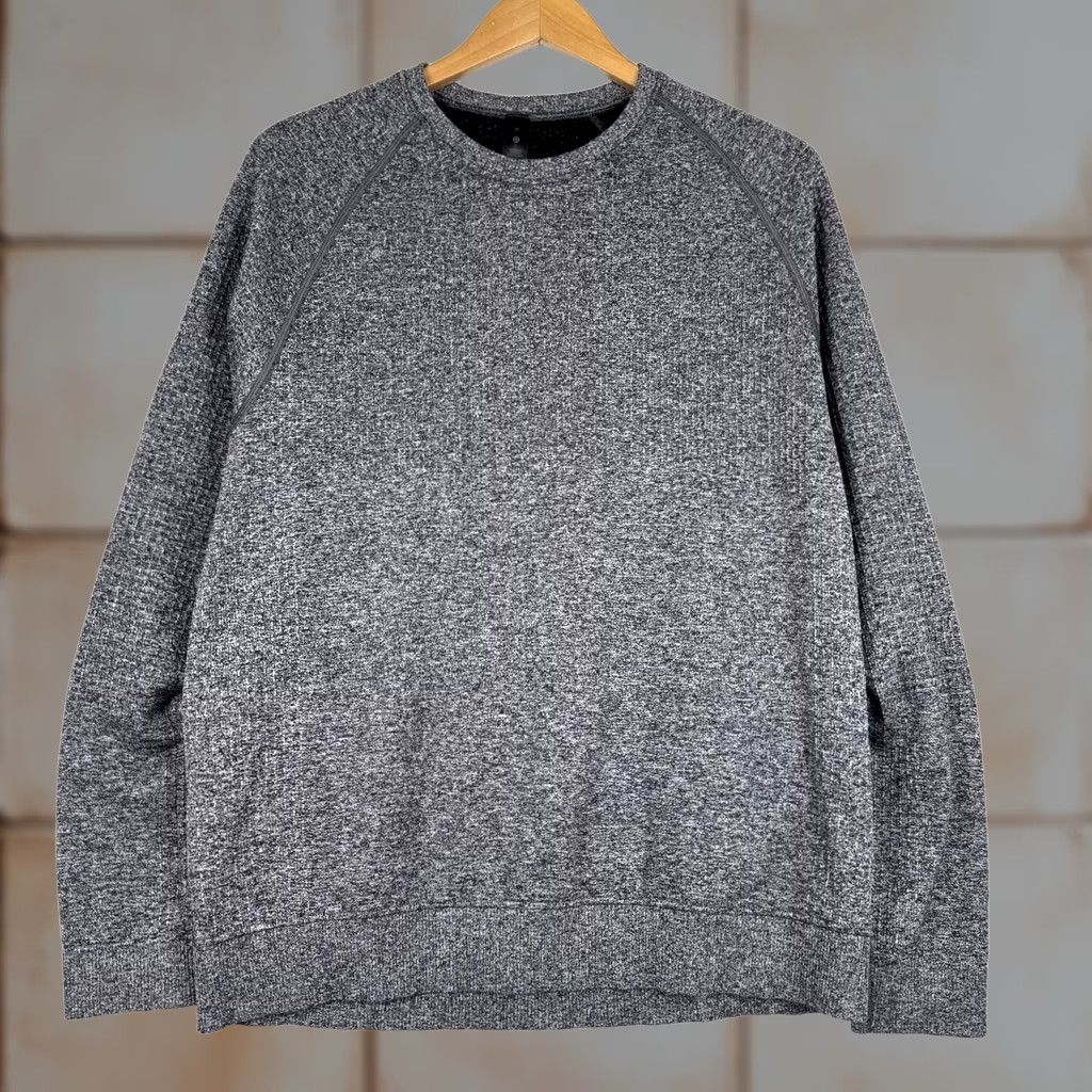 Lululemon Lululemon Engineered Warmth Mens M Gray Merino Wool Pullover Sweatshirt Crew Neck Knit Logo Sweatshirt Regular Fit Size US M / EU 48-50 / 2 - 1 Thumbnail