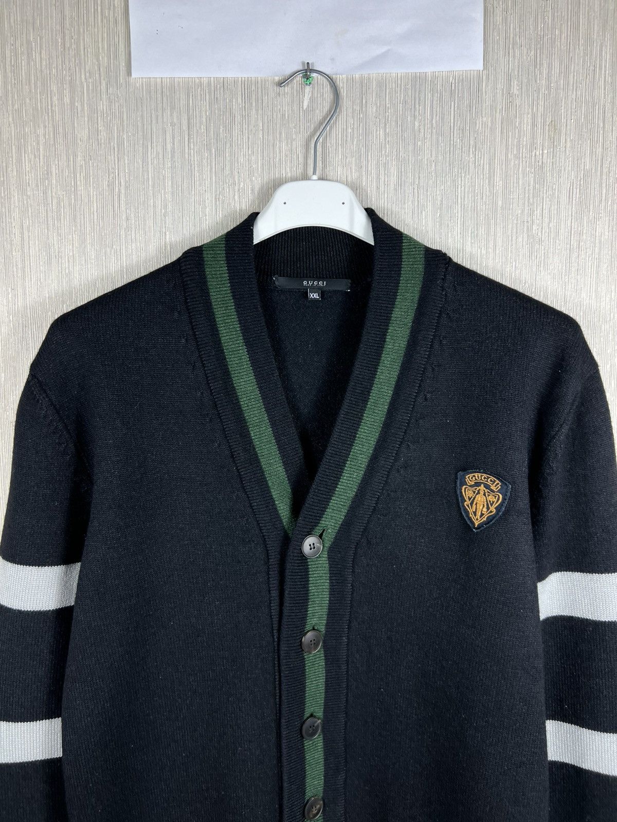 Gucci Vintage Gucci Tom Ford collage cardigan sweater logo striped Size US L / EU 52-54 / 3 - 6 Thumbnail