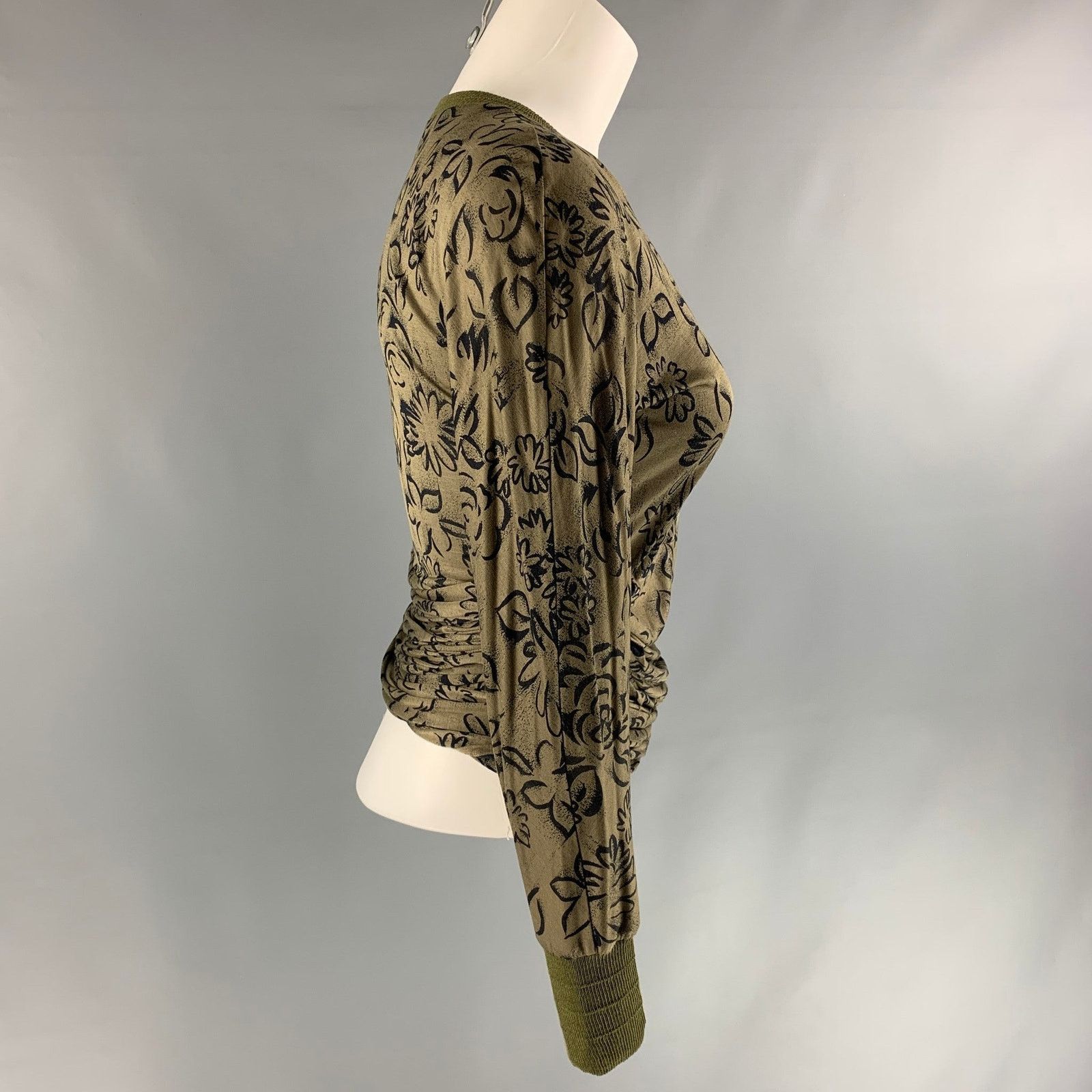 Versace VINTAGE GIANNI VERSACE Green and Black Abstract Pullover Size S / US 4 / IT 40 - 2 Thumbnail