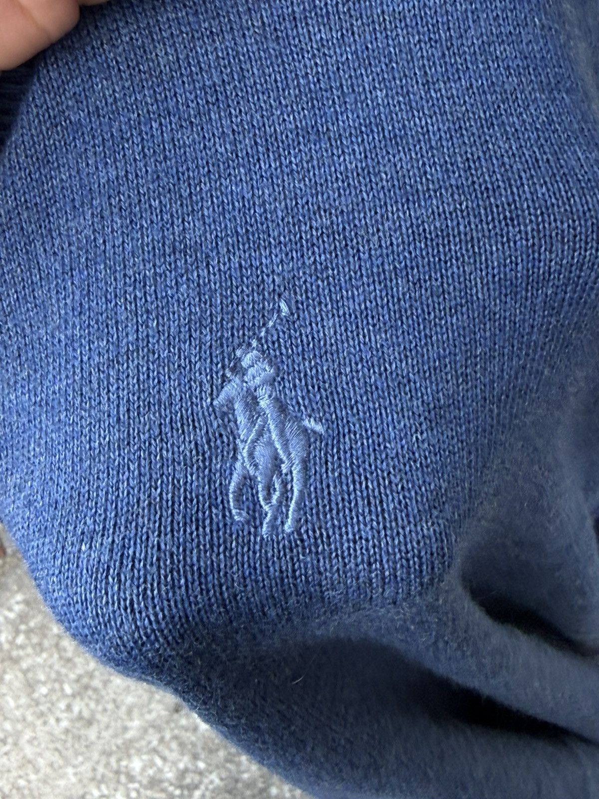 Polo Ralph Lauren RL Rustic Navy Heather Premium Cotton V-Neck Sweater Size US L / EU 52-54 / 3 - 4 Thumbnail