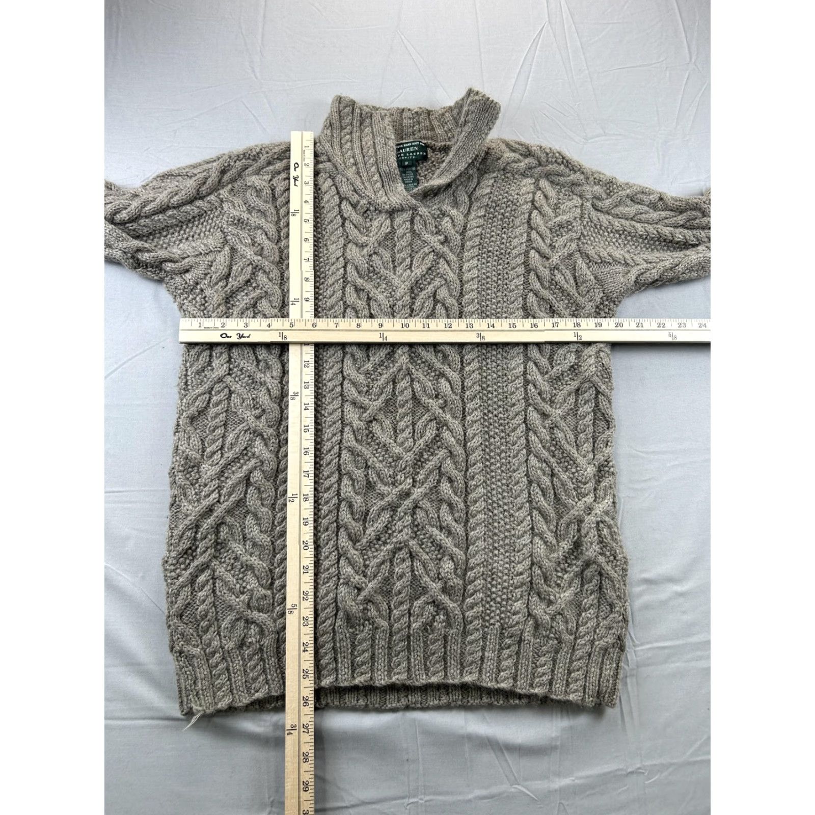Ralph Lauren Lauren Ralph Lauren Sweater Womens P Medium Wool Cable Knit Henley Pullover Size M / US 6-8 / IT 42-44 - 6 Thumbnail