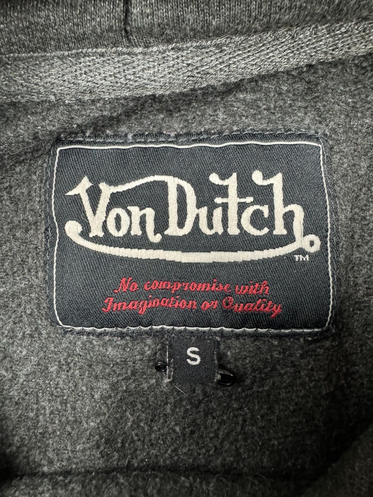 Vintage × Von Dutch Vintage y2k Von Dutch big logo spellout hoodie heather grey Size US S / EU 44-46 / 1 - 6 Thumbnail