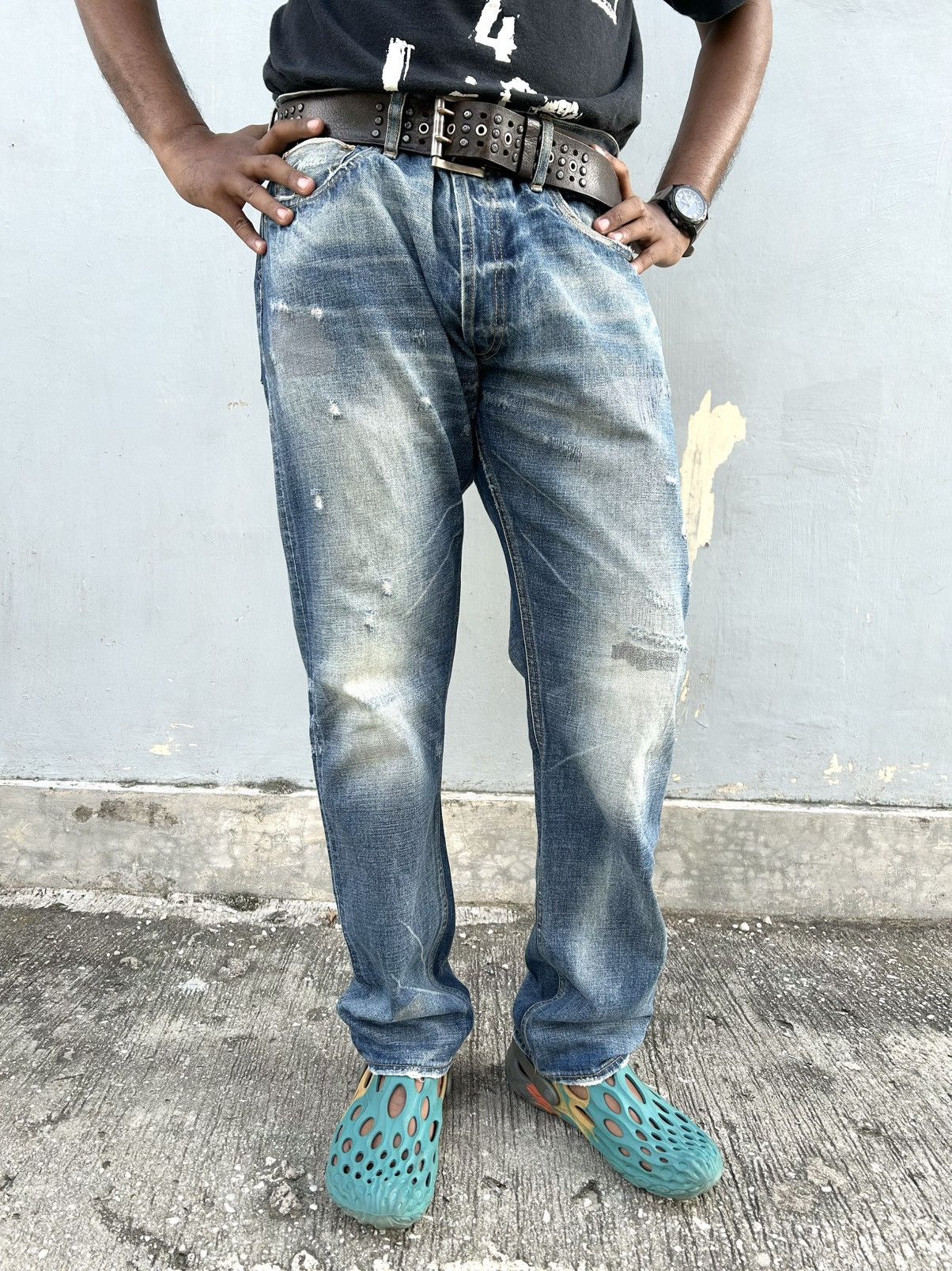 Madness MADNESS 24AW JAPAN Washed Distressed Denim Pants Size US 38 / EU 54 - 24 Thumbnail