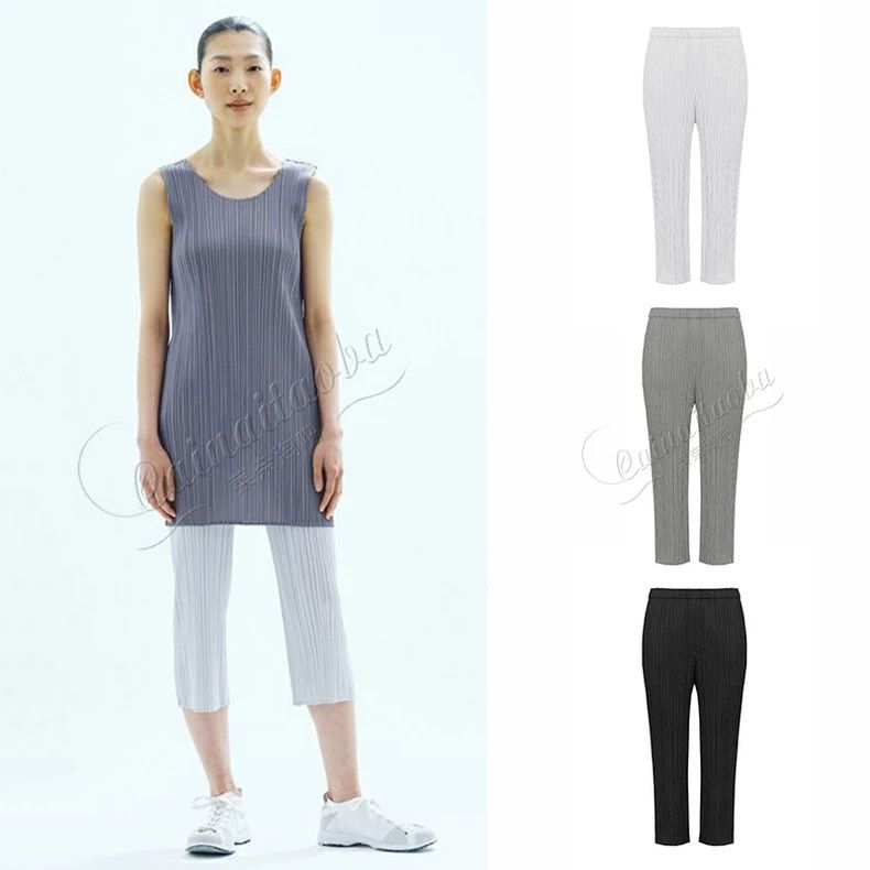 Issey Miyake Issey Miyake Pleats Please Cropped Pants - dmc Size US 30 / EU 46 - 1 Thumbnail