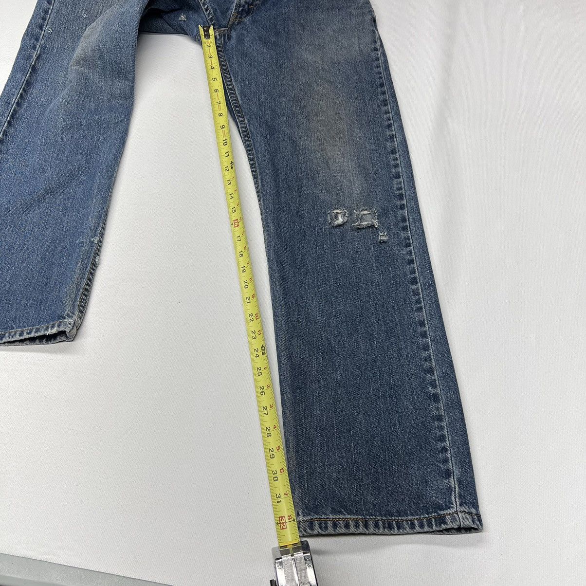 Levi's × Vintage Levis 505 Jeans Blue Straight Regular Fit Distressed Y2K Size US 34 / EU 50 - 22 Thumbnail