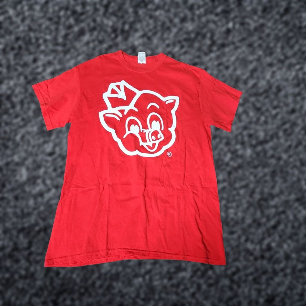 Gildan Gildan Men's M Red Short Sleeve Crew Neck T-Shirt "Getting Piggy With It" Classic American Logo Size US M / EU 48-50 / 2 - 1 Thumbnail