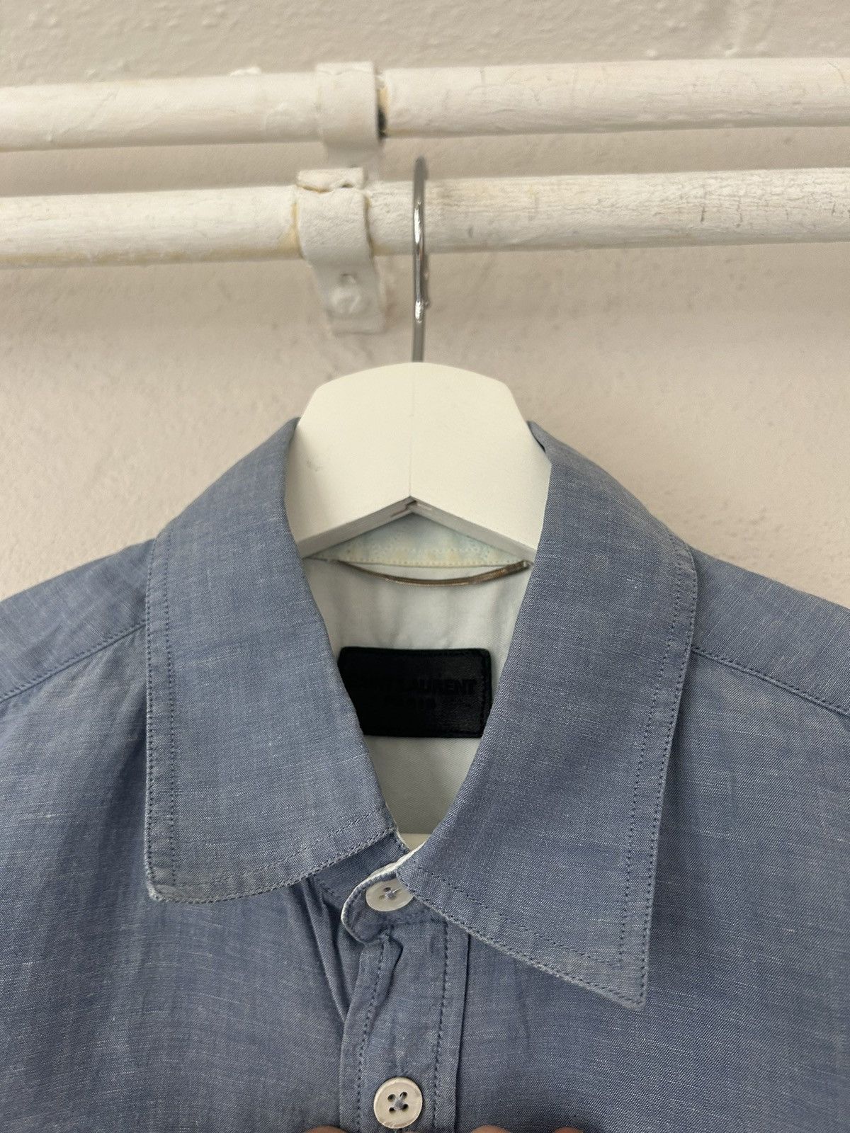 Saint Laurent Paris Light Blue Pocket Button-Up Shirt Size US S / EU 44-46 / 1 - 5 Thumbnail
