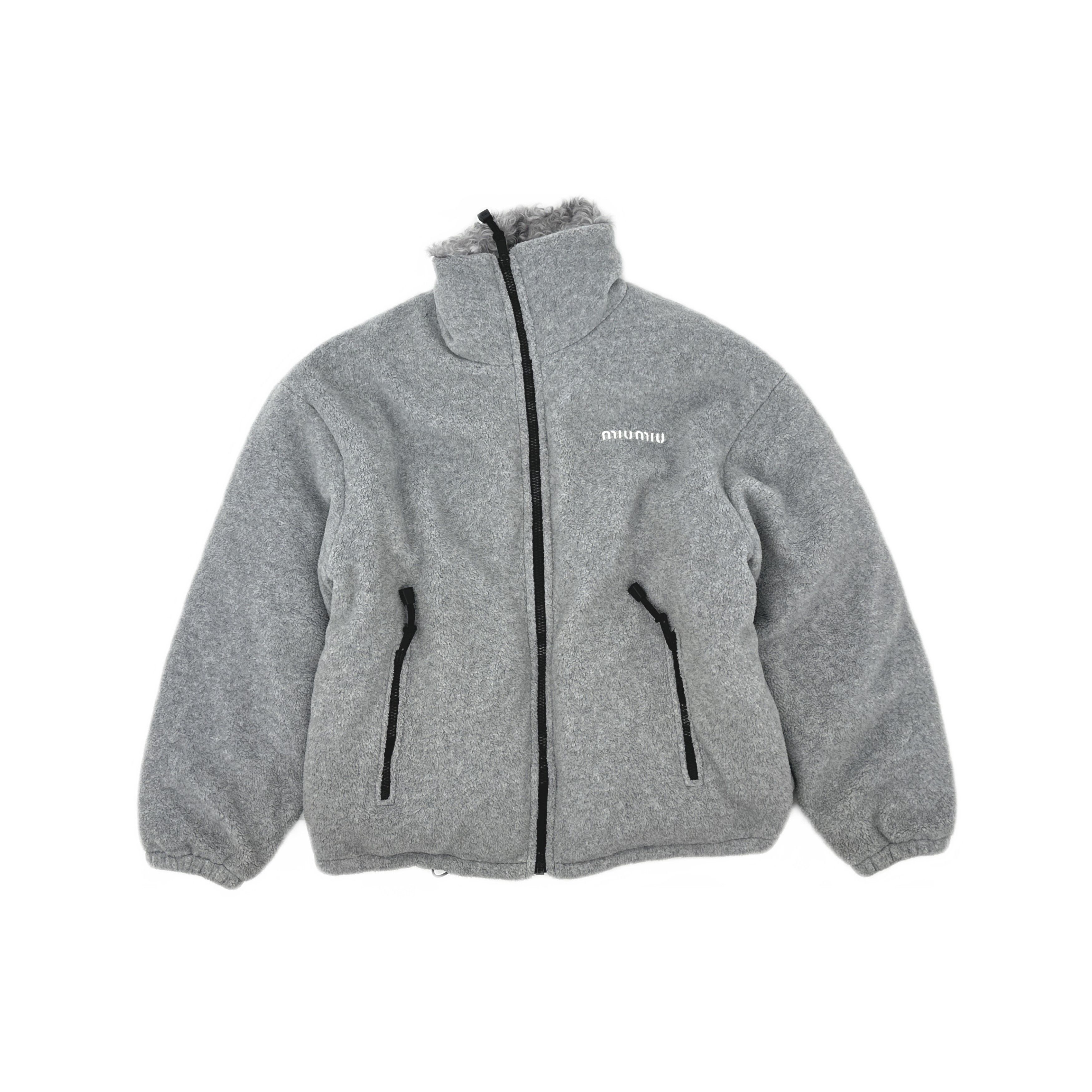 Miu Miu Miu Miu Grey Fleece Down Jacket Size 36 Size XS / US 0-2 / IT 36-38 - 1 Thumbnail