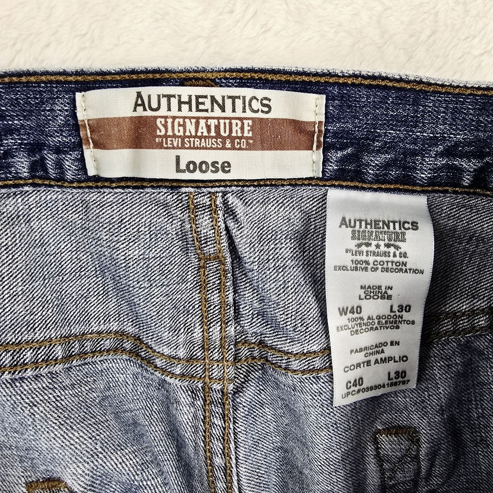 Levi's Levis Authentics Signature Jeans Mens 40x30 Blue Loose Fit Size US 40 / EU 56 - 5 Thumbnail