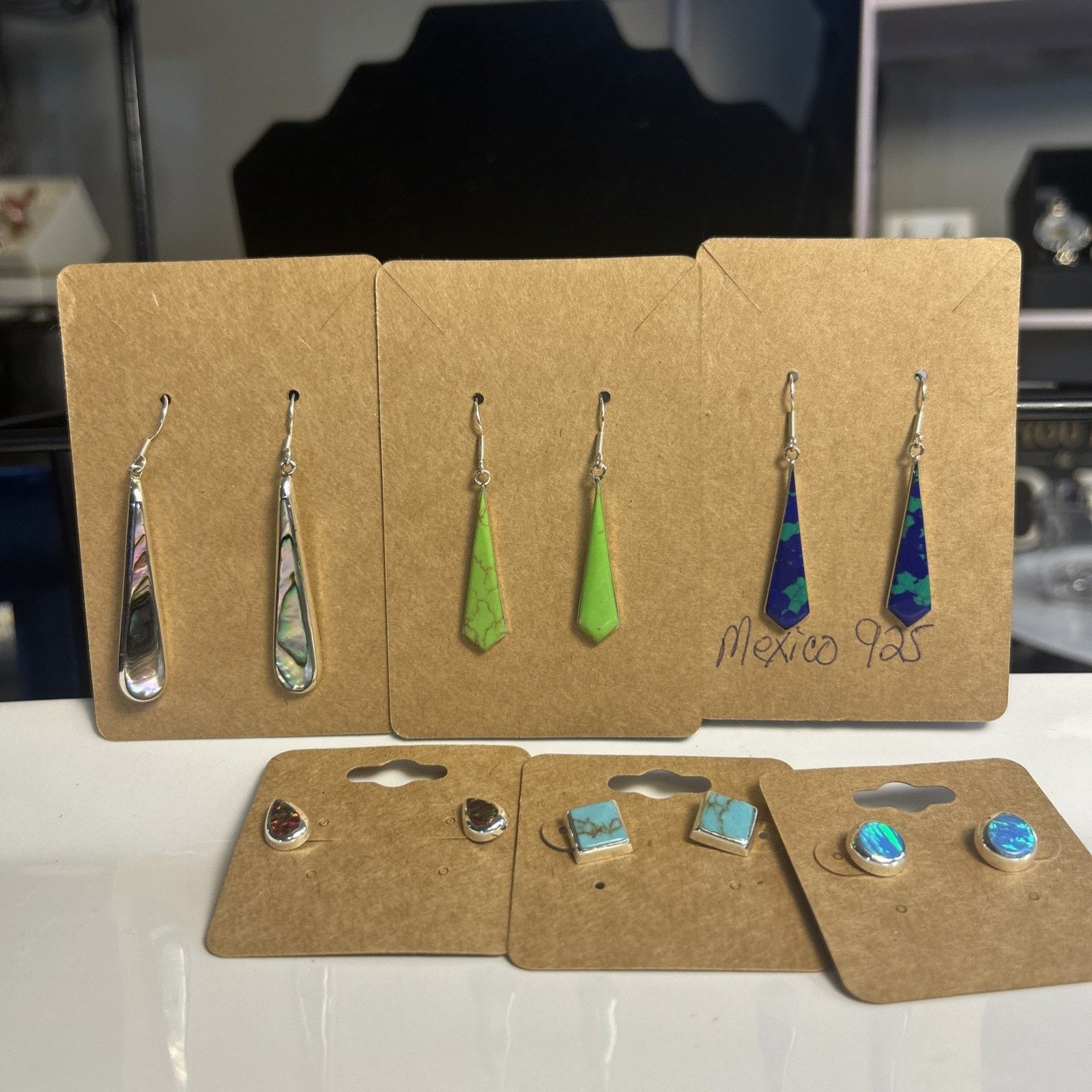 Mexicana Sterling Silver Mexican Earrings Lot Bundle 6 Artisan Style Size ONE SIZE - 10 Thumbnail