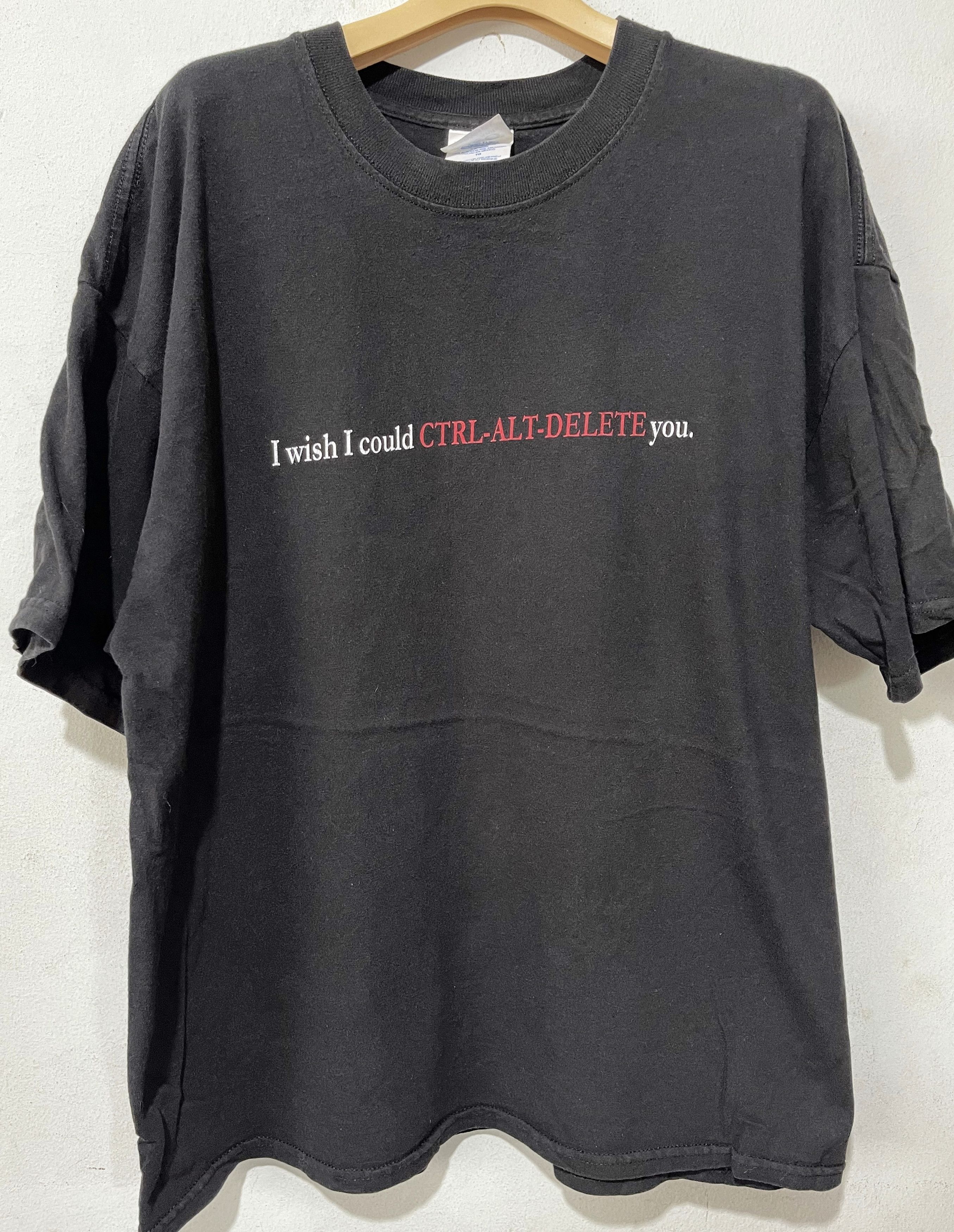 Sci-Fi Fantasy × Vintage Vintage "I wish I could Delete You" Tee Size US XL / EU 56 / 4 - 1 Thumbnail