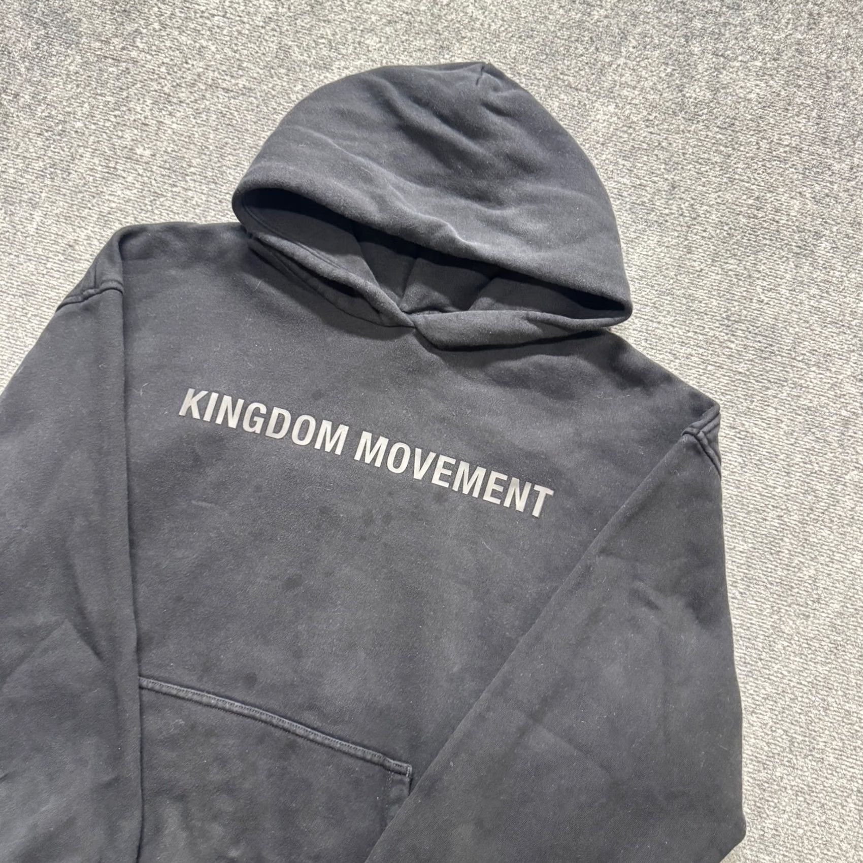 The Unbranded Brand Kingdom Movement Hoodie Mens Large Black 100% Cotton Pullover Grunge Stained Distressing Fade Pre-owned Size US L / EU 52-54 / 3 - 2 Thumbnail