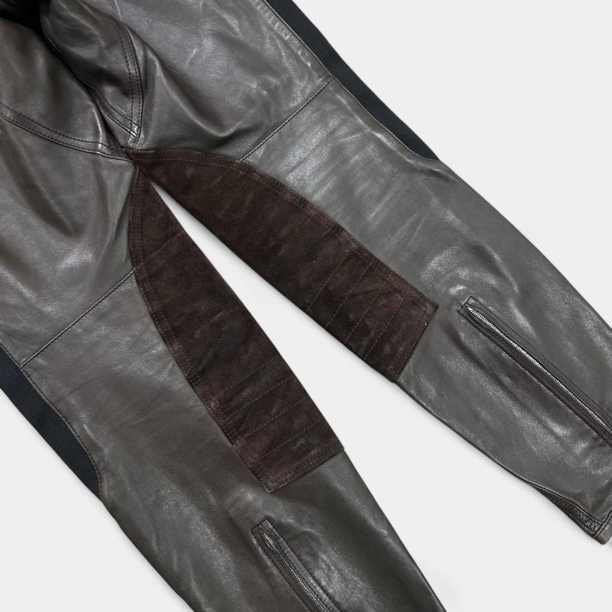 Prada 2000s Prada Brown Motorcycle Leather Pants Size US 30 / EU 46 - 8 Thumbnail