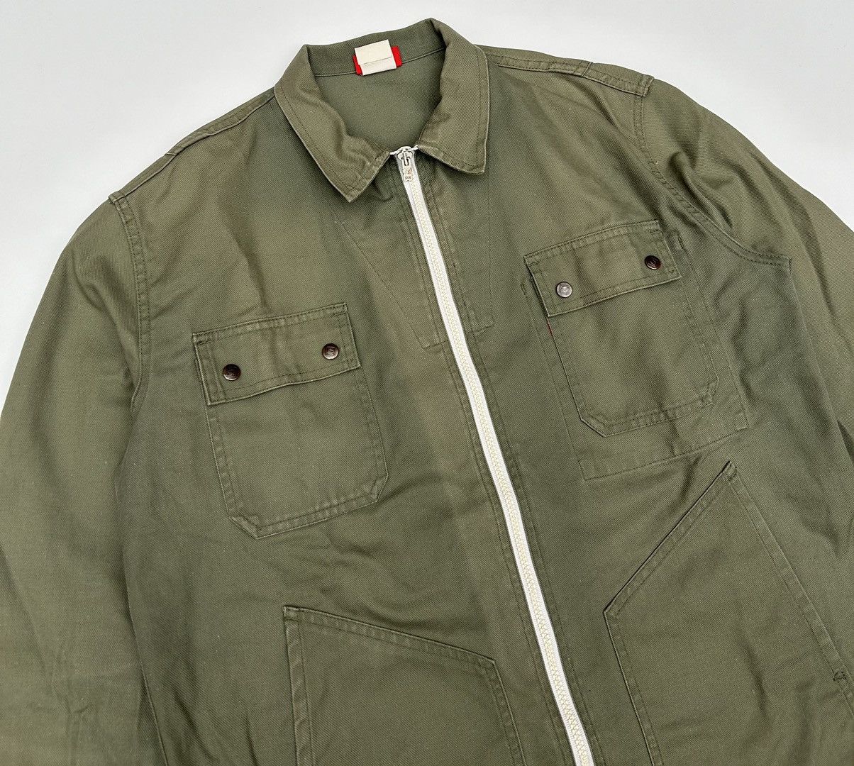 Japanese Brand × Vintage Vintage Adolphe Lafont Work Olive Zip Jacket Size US M / EU 48-50 / 2 - 3 Thumbnail
