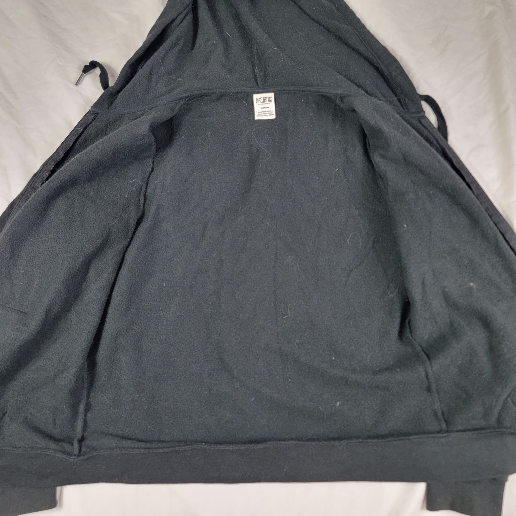 Victoria's Secret Pink By Victorias Secret Womens Medium Black Full Zip Hoodie Size M / US 6-8 / IT 42-44 - 4 Thumbnail