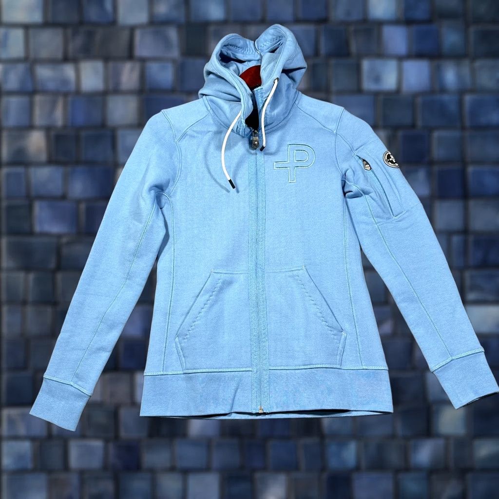 Pelle Pelle Pelle P Hoodie Womens XS Blue Knit Full Zip Pockets Logo Size XS / US 0-2 / IT 36-38 - 1 Thumbnail