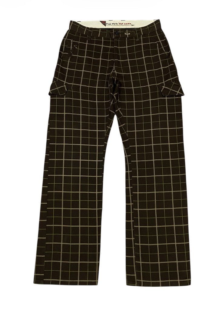 Japanese Brand PPFM Side Pocket Plaid Cargo Trousers Size 28" / US 6 / IT 42 - 1 Thumbnail