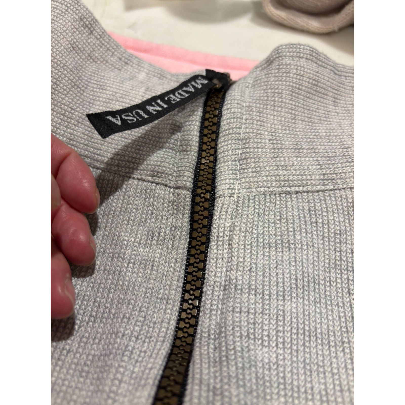 Resort Corps VTG Resorts Casino Quarter Zip Pullover Pink Gray Sweater Size XXL / US 16-18 / IT 52-54 - 5 Thumbnail