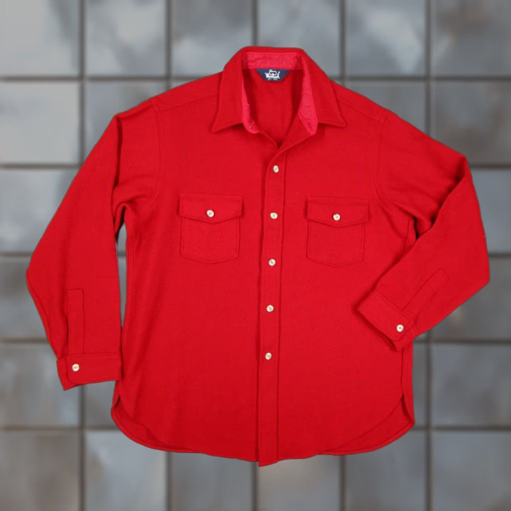 Vintage VINTAGE Woolrich Wool Shirt Mens Large Red Button-Up Long Sleeve Outdoor Retro Workwear Size US L / EU 52-54 / 3 - 1 Thumbnail