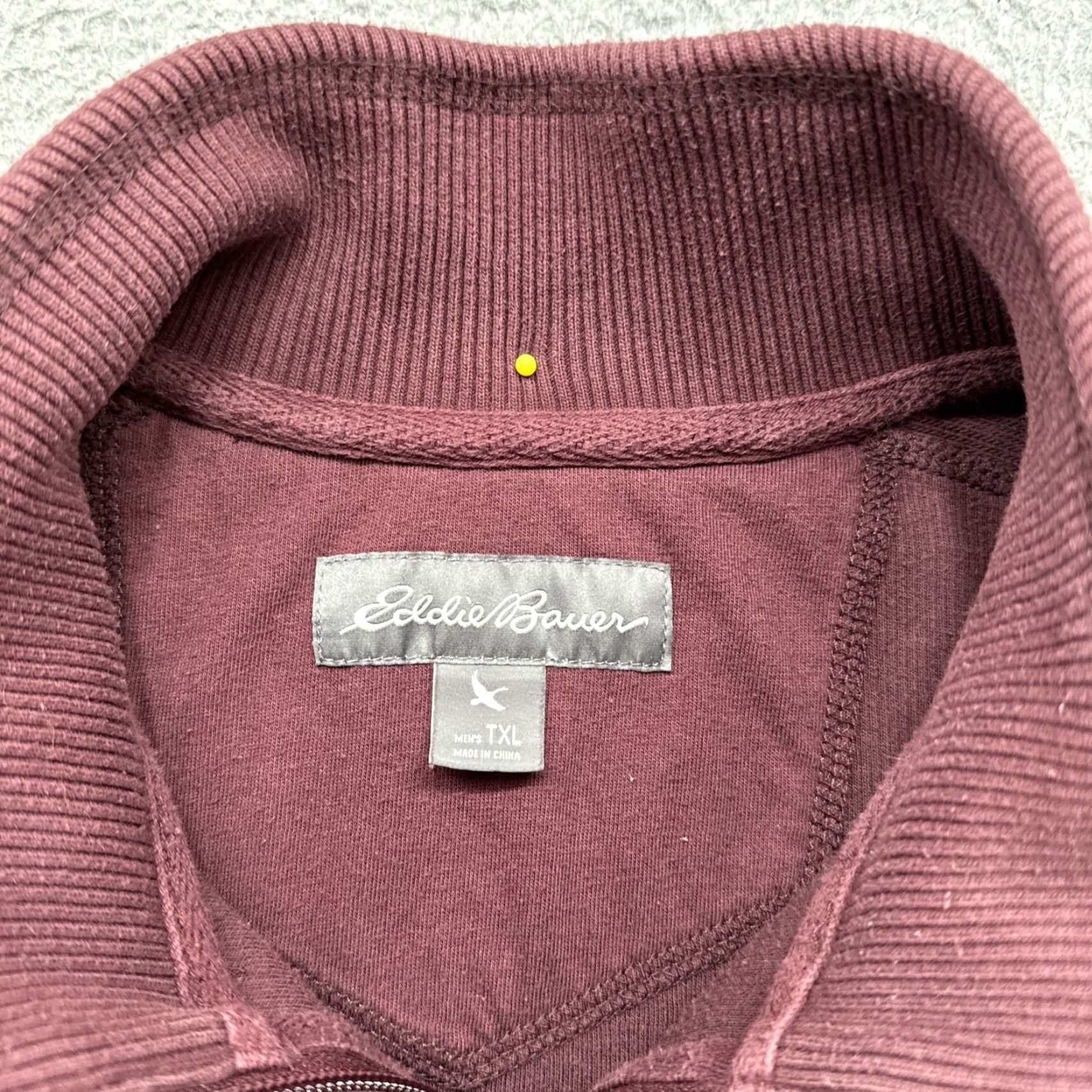 Eddie Bauer Eddie Bauer Men’s 1/4 Zip Pull Over Sweater Jacket XLT Tall Maroon Red Polyester Fleece Logo Mock Neck Zip Sweatshirt Vintage: No Mens Clothing Size US XL / EU 56 / 4 - 3 Thumbnail