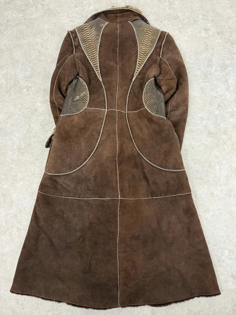 Roberto Cavalli FW2006 Roberto Cavalli Long Hybrid Brown Fur Python Leather Jacket Size XS / US 0-2 / IT 36-38 - 5 Thumbnail