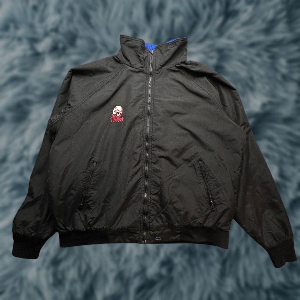Vintage VINTAGE Woolrich Jacket Nylon Mid-Length Bomber Mens 2XL Black 90s Cornhuskers Full Zip Size US XXL / EU 58 / 5 - 1 Thumbnail
