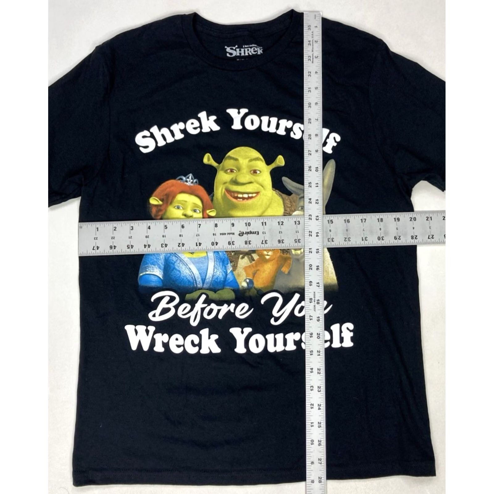 Vintage Shrek Yourself Before You Wreck Yourself Graphic T-shirt Men Medium Black Movie Shirt Size US M / EU 48-50 / 2 - 4 Thumbnail