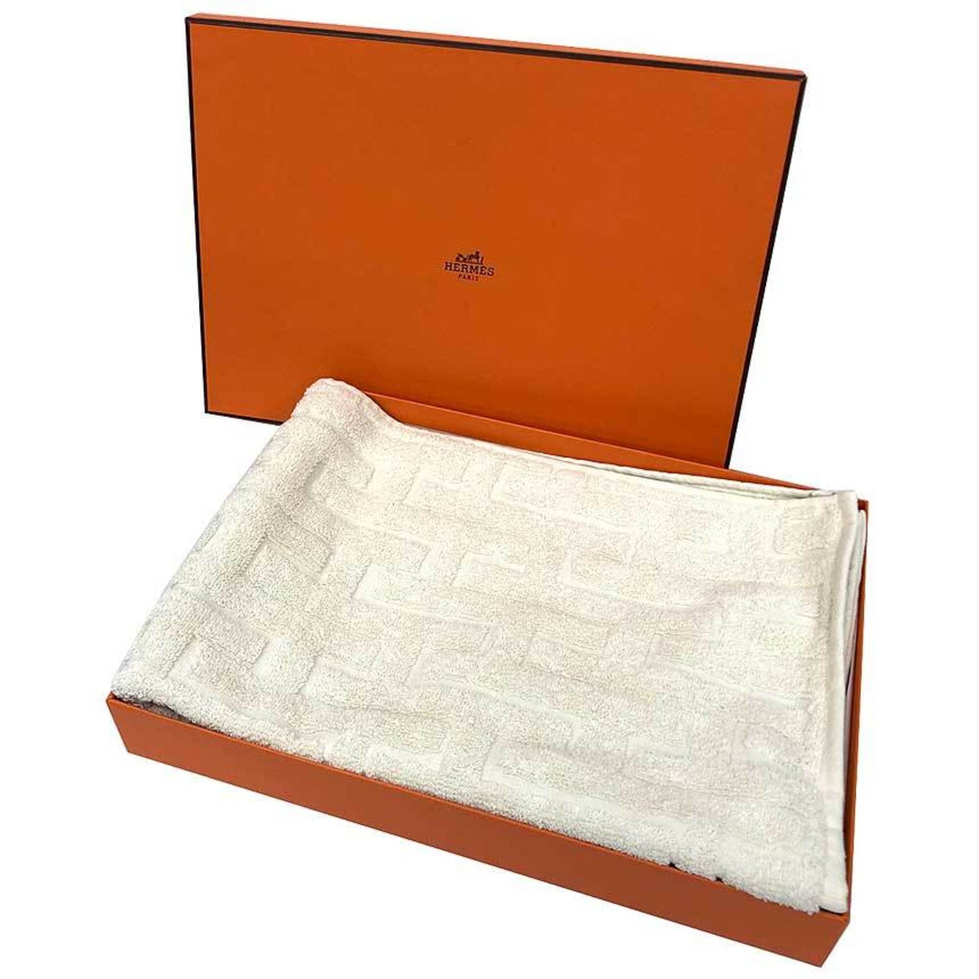 Hermes Hermes Stairs Face Towel, 100% Cotton, Natural (Ivory), Men's/Women's/Unisex Size ONE SIZE - 1 Thumbnail