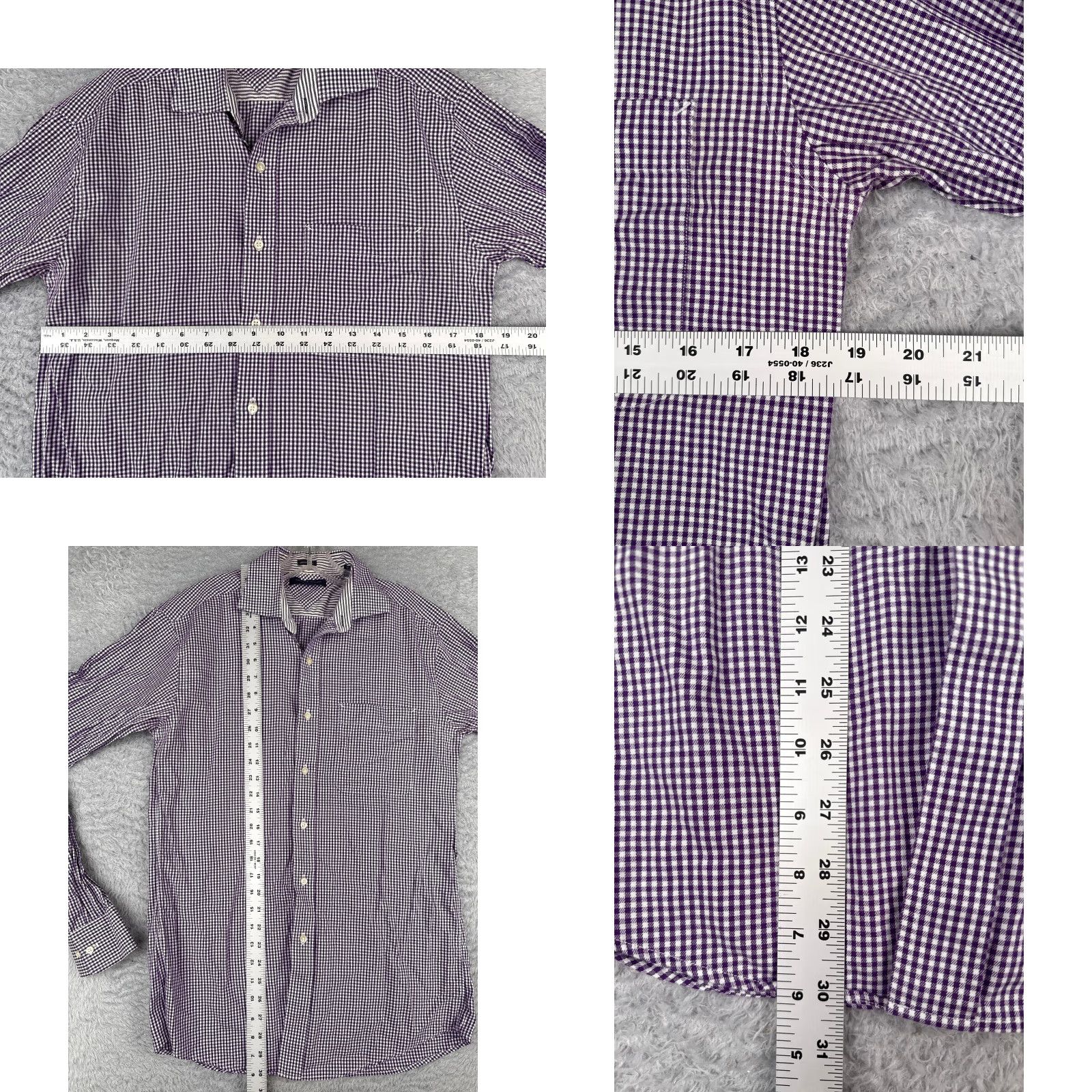 Tommy Hilfiger VINTAGE Tommy Hilfiger Shirt Men Purple Plaid Button-Up Long Sleeve 34-35 15.5 Button-Down Collar All Seasons Casual Designer Mens Size US M / EU 48-50 / 2 - 8 Thumbnail