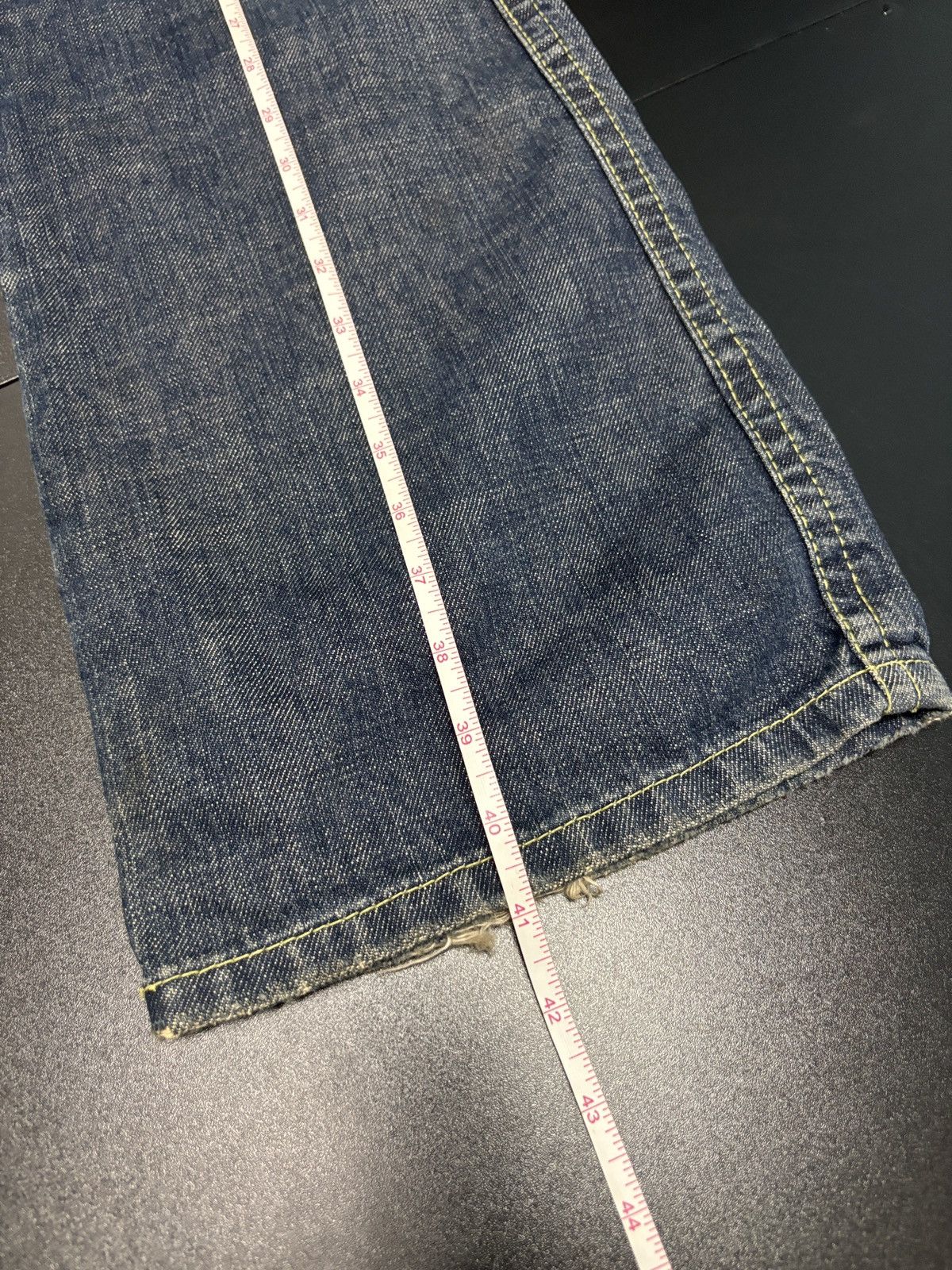 Japanese Brand Y2K Red Pepper Wide Flare Denim Jeans Size 30" / US 8 / IT 44 - 13 Thumbnail